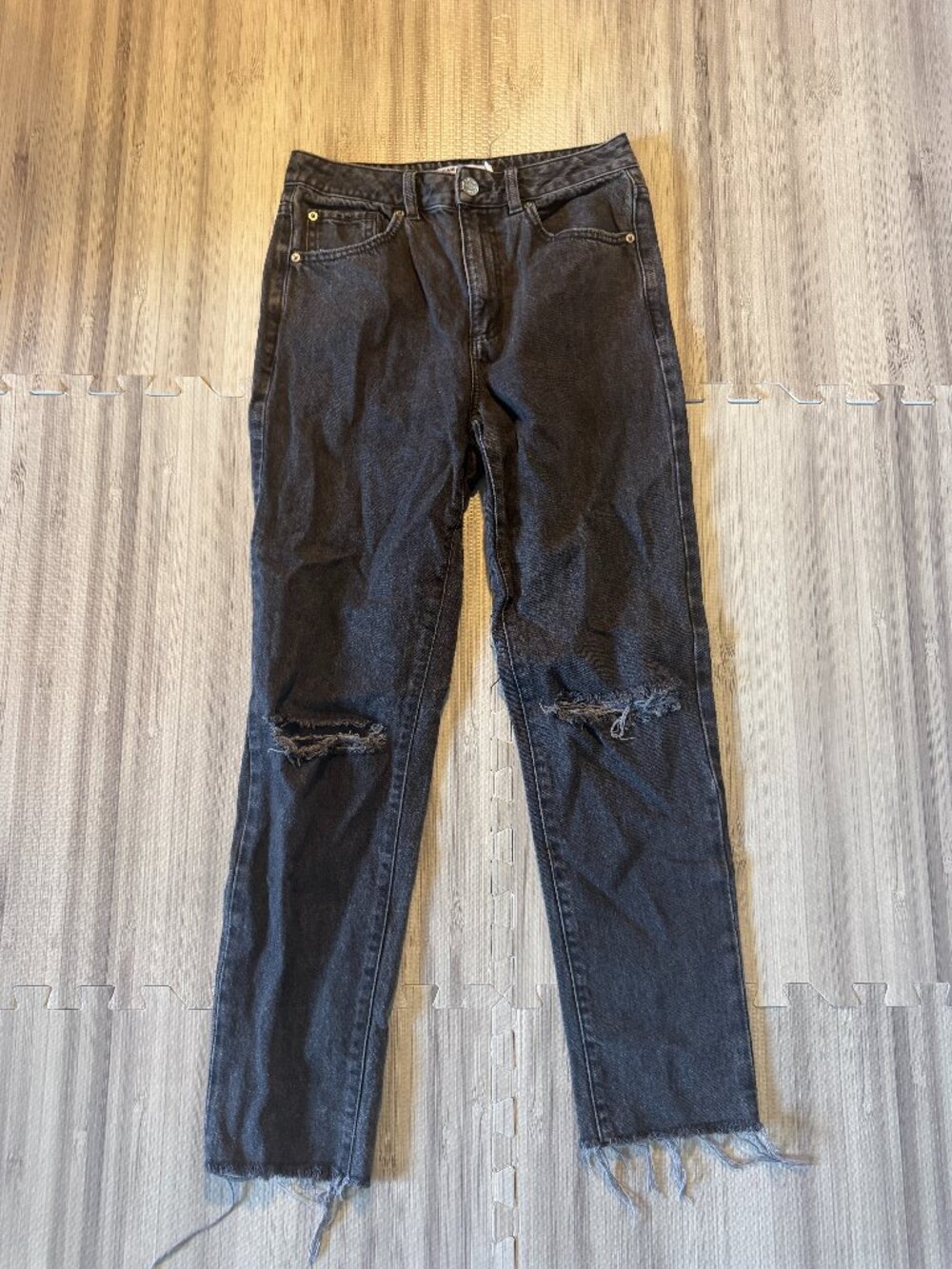 Garage Women's High Rise Distressed Mom Jeans